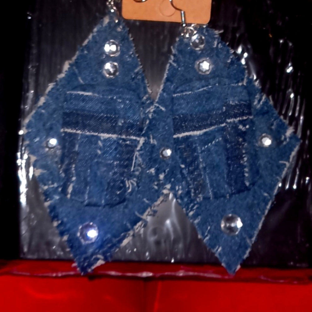 Denim Earrings